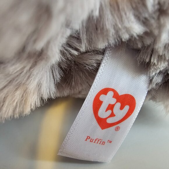 Ty Attic Treasures Puffin Bunny Rabbit Plush Stuffed Animal Gray w/ Tags 2017 8" - Picture 7 of 7